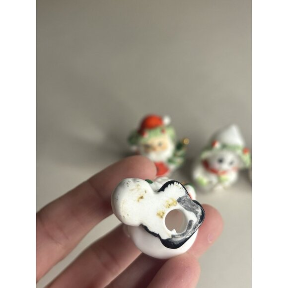 NAPCO Bone China Christmas Snowman Santa Vintage Spaghetti 1960’s Lot 4 - Picture 5 of 12